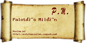 Palotás Milán névjegykártya