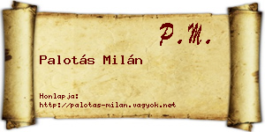 Palotás Milán névjegykártya