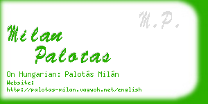 milan palotas business card